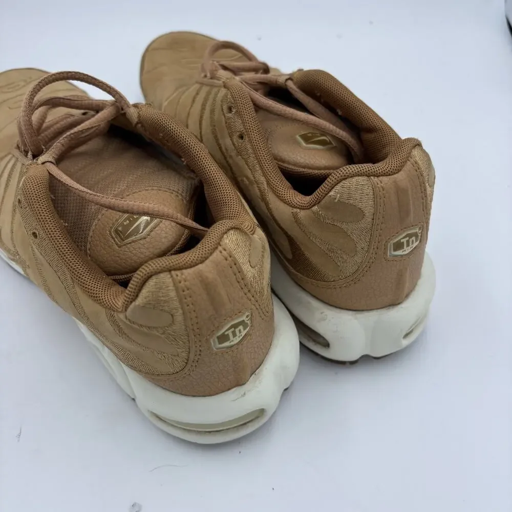 Nike Air Max Plus TN Men's Size 8 Flax Sail Brown And White Gum Sneakers Used